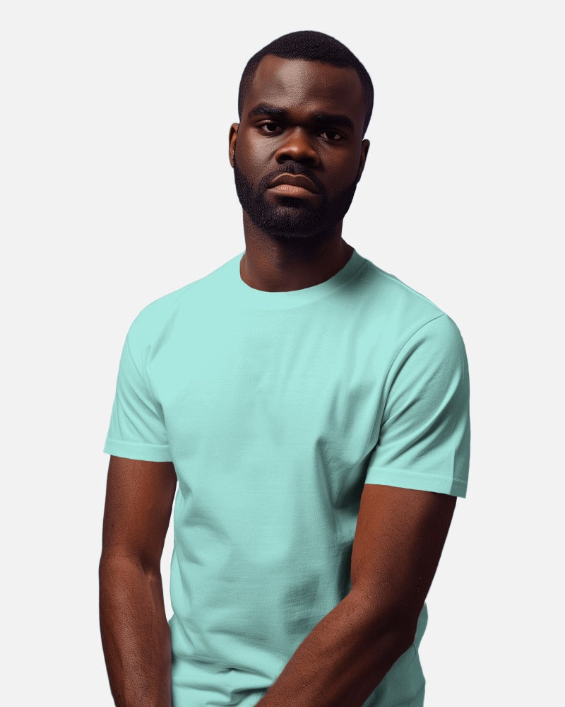 Solid Pure Cotton Slim- Fit Short Sleave T-Shirt