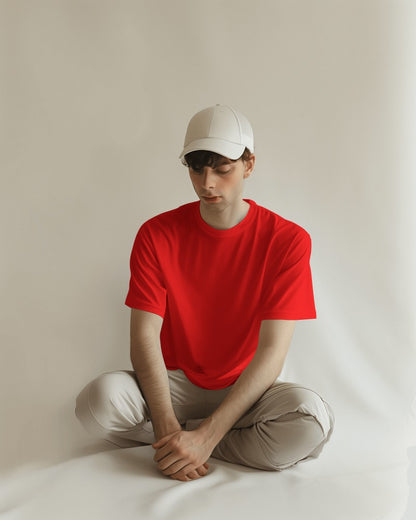 Solid Pure Cotton Slim- Fit Short Sleave T-Shirt